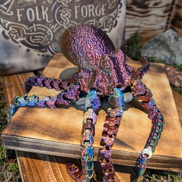 Articulated Spinning Flexi Octopus Fidget Toy Ocean Animal 3D Printed - Picture 2 of 16